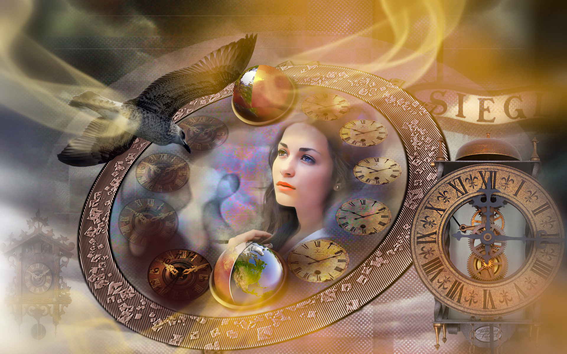 Мир времени и мир вечности. Волшебные часы. Эзотерические часы. Магия времени. Девушка часы фэнтези.
